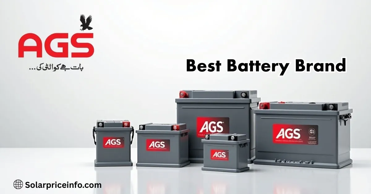 AGS battery price in Pakistan 2025 latest models display, Different AGS batteries in various sizes with updated prices, AGS battery price in Pakistan for car, UPS and solar systems, High-quality AGS batteries lineup showing price details,