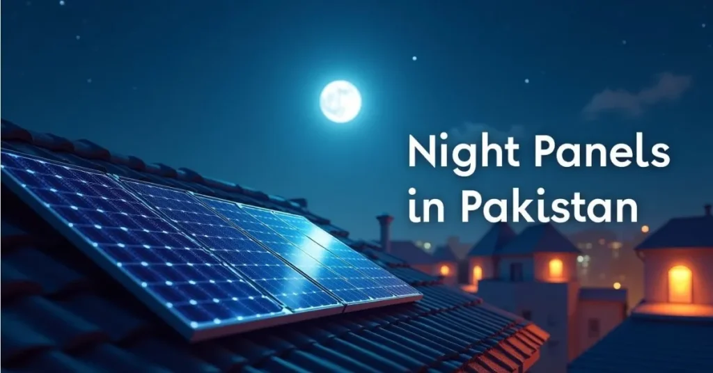 Night solar panels in Pakistan storing energy for nighttime use, Affordable night solar panels powering homes and businesses, How night solar panels provide continuous electricity in Pakistan, Night solar panels reducing electricity bills and saving energy,
