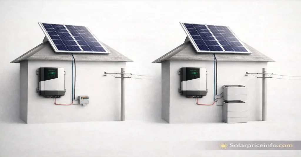 3kW solar system price in Pakistan on-grid vs hybrid comparison difference between 3kW on-grid and hybrid solar system price 3kW hybrid solar system price in Pakistan compared to on-grid
