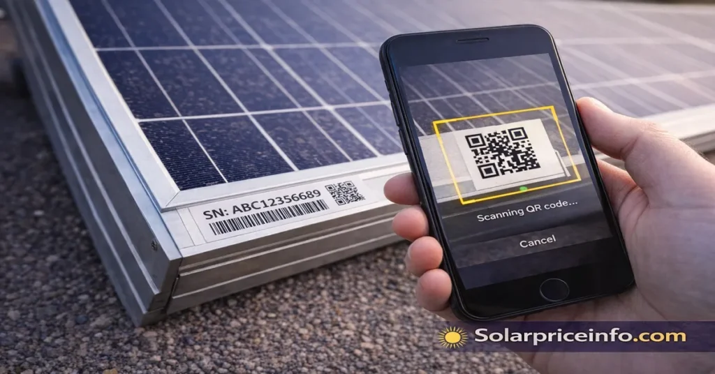 Solar panel verification using QR code scan QR code method for solar panel verification and authenticity check How solar panel verification works through QR code scanning
