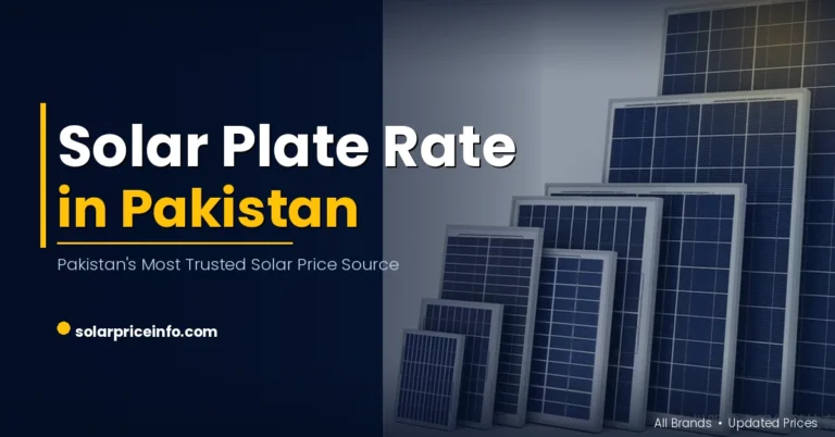 Solar plate rate in Pakistan showing Longi, Jinko and Canadian solar panel prices per watt in 2026