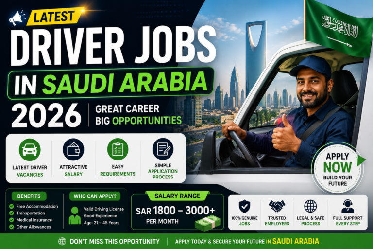 Latest Driver Jobs in Saudi Arabia 2026 – Salary, Requirements & How to Apply